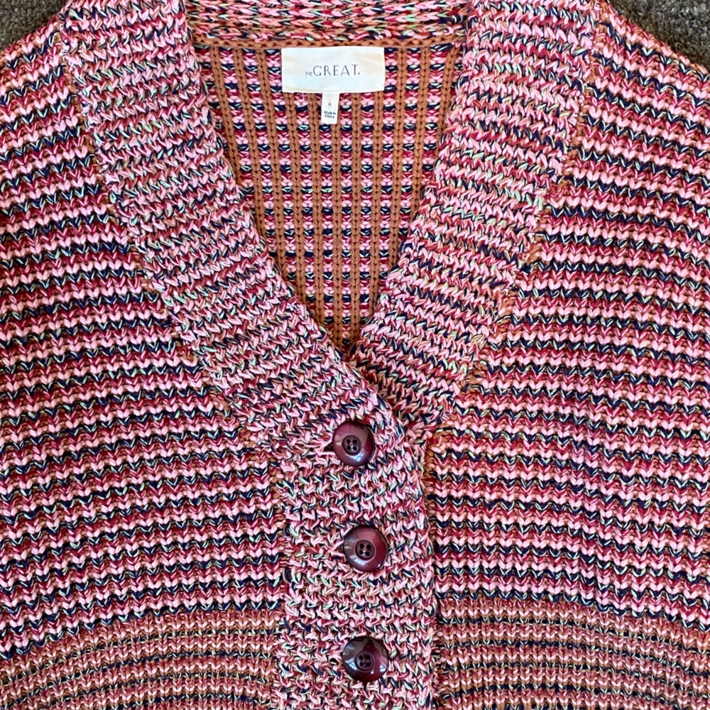 The GREAT woven cropped cardigan (XS/0)